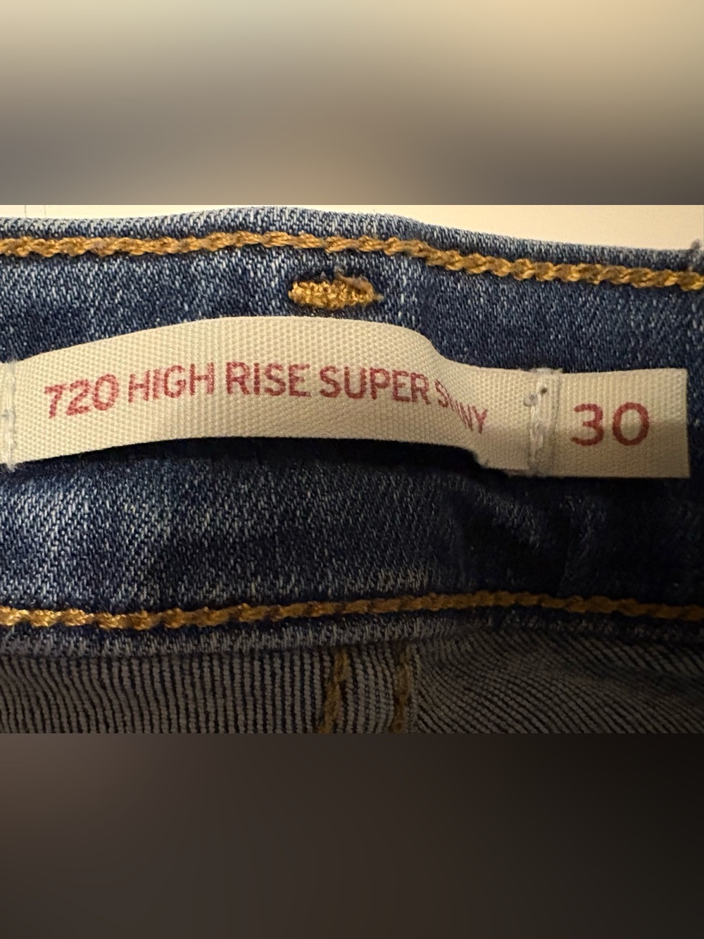 Levi's 720 High Rise Super Skinny Jeans Women Size 30 Blue Stretch Denim